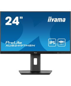 Monitor iiyama Monitor 24 cale XUB2497HSN-B2 IPS, USB-C Dock, HDMI, DP, 300cd, Pivot, HAS LED / LCD мониторы