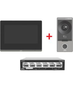 Uniview KIT/201S/372S/NSW2020 ~ UNV IP domofona komplekts + PoE komutators