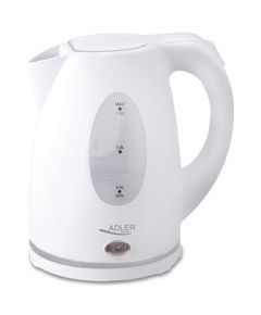 Adler AD 1207 Standard kettle, Plastic, White, 2000 W, 1.5 L, 360° rotational base