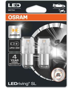 Osram P21/5W-LED AUTOLAMPAS 12V 7528DYP Amber 1,9W 2gab. Autospuldzes
