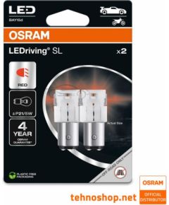 Osram P21/5W-LED AUTOLAMPAS 12V 7528DRP Red 1,7W 2gab. Autospuldzes