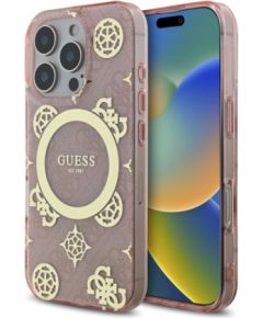 Guess IML Peony On 4G Background MagSafe Защитный Чехол для Apple iPhone 16 Pro Max