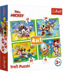 Puzlis TREFL Disney Mickey Mouse Funhouse 4 in 1 (12,15,20,24 gb.) 4+ T34616