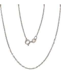 Sudraba ķēdīte Enkurs 1 mm, dimantu apstrādājums #2400084(PRh-Gr), Sudrabs 925°, rodijs (pārklājums), garums: 40 cm, 1.8 gr.