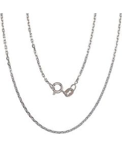 Серебряная цепочка Якорное 1.2 мм, алмазная обработка граней #2400094(PRh-Gr), Серебро 925°, родий (покрытие), длина: 40 см, 2.6 гр. Ķēdītes