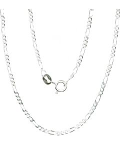 Sudraba ķēdīte Figaro 2 mm, dimantu apstrādājums #2400054, Sudrabs 925°, garums: 40 cm, 3.8 gr.
