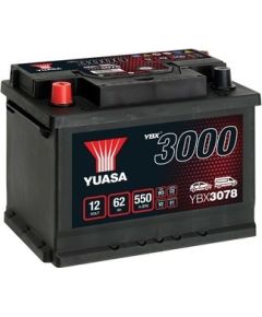 62Ah 550A AKUMULATORS YUASA YBX3078 242x175x190+-