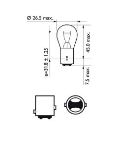 Philips Pagrieziena rādītāja spuldze 12499VPB2