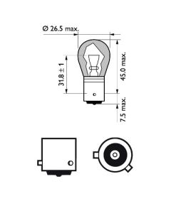 Philips Pagrieziena rādītāja spuldze 12496NACP