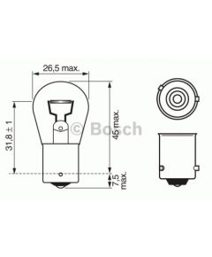 Bosch Pagrieziena rādītāja spuldze 1 987 302 213 PY21W dzetlena