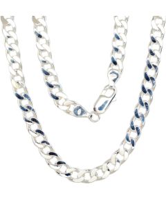 Sudraba ķēdīte Kartjē 5,9 mm, dimantu apstrādājums #2400092, Sudrabs 925°, garums: 47 cm, 24.4 gr.