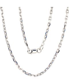 Sudraba ķēdīte Enkurs 3 mm, dimantu apstrādājums #2400076(PRh-Gr), Sudrabs 925°, rodijs (pārklājums), garums: 55 cm, 11.2 gr.