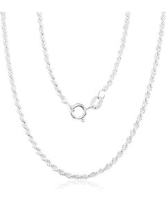 Sudraba ķēdīte Tauvas (Rope) 2 mm #2400056, Sudrabs 925°, garums: 55 cm, 7 gr.