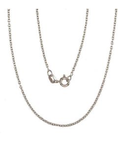 Серебряная цепочка Якорное круглое 1,1 мм #2400086(PRh-Gr), Серебро 925°, родий (покрытие), длина: 45 см, 2.3 гр.