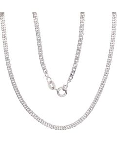 Sudraba ķēdīte Rombs 2 mm, dimantu apstrādājums #2400079(PRh-Gr), Sudrabs 925°, rodijs (pārklājums), garums: 50 cm, 3.5 gr.