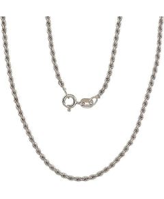Sudraba ķēdīte Tauvas (Rope) 2 mm #2400056(PRh-Gr), Sudrabs 925°, rodijs (pārklājums), garums: 45 cm, 5.8 gr.