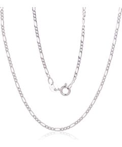 Sudraba ķēdīte Figaro 1,8 mm, dimantu apstrādājums #2400052(PRh-Gr), Sudrabs 925°, rodijs (pārklājums), garums: 40 cm, 2.6 gr.