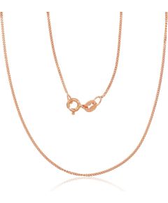 Sudraba ķēdīte Kartjē 1 mm, dimantu apstrādājums #2400135(PAu-R), Sudrabs 925°, sarkanais zelts (pārklājums), garums: 45 cm, 1.4 gr.  Ar zelta pārklājumu