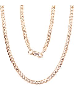 Sudraba ķēdīte Kartjē 2.5 mm, dimantu apstrādājums #2400073(PAu-R), Sudrabs 925°, sarkanais zelts (pārklājums), garums: 50 cm, 5.9 gr.
