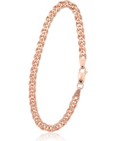 Sudraba ķēdīte Mona Liza 4,9 mm, dimantu apstrādājums #2400062(PAu-R)-bracelet, Sudrabs 925°, sarkanais zelts (pārklājums), garums: 20 cm, 6.4 gr. Aproces-ķēdītes