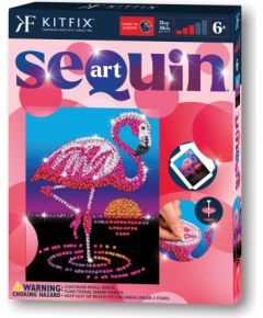KITFIX Amatniecības komplekts Sequin Art Red spīdumiņu māksla, Flamingo Frenkijs
