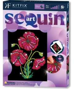 KITFIX Amatniecības komplekts Sequin Art Purple spīdumiņu māksla, Magones
