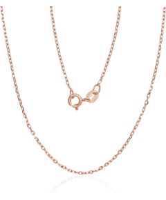 Sudraba ķēdīte Enkurs 1 mm, dimantu apstrādājums #2400084(PAu-R), Sudrabs 925°, sarkanais zelts (pārklājums), garums: 40 cm, 1.7 gr.