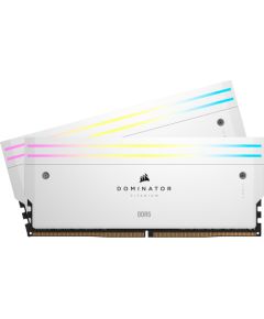 Corsair DDR5 - 64GB - 6400 - CL - 32 (2x 32 GB) dual kit, RAM (white, CMP64GX5M2B6400C32W, Dominator Titanium, INTEL XMP)
