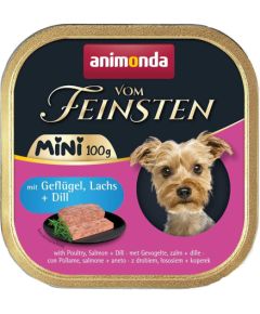 ANIMONDA Vom Feinsten Adult Mini Poultry, salmon and dill - wet dog food - 100g