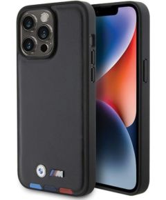 BMW Leather Stamp Tricolor Back Case Aizsargapvalks Priekš Apple iPhone 15 Pro Max