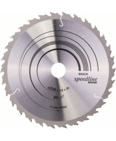Griešanas disks kokam Bosch SPEEDLINE WOOD; 235x2,6x30,0 mm; Z30; 15°