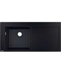 Hansgrohe virtuves izlietne S5110-F450, viena bļoda ar plauktu, 1050x510 mm, graphite black