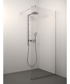 dušas siena Kaira, 600 mm, h=2000, hroms/caurspīdīgs stikls Душевые стенки