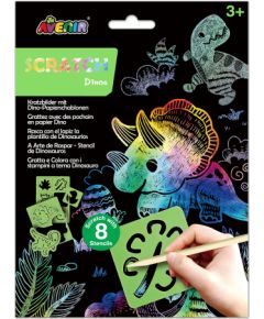 AVENIR Nokasāmais komplekts ar trafaretiem: Dinozauri