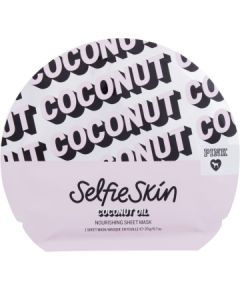 Pink Selfie Skin / Coconut Oil Sheet Mask 1pc W / Face Mask