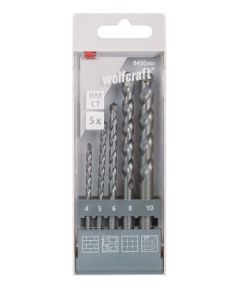 Betona urbju komplekts Wolfcraft; 4-10 mm; 5 gab.