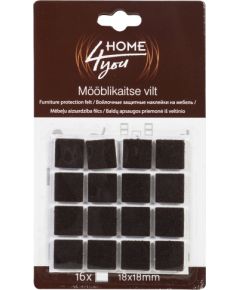 Mēbeļu aizsardzība filcs 18x18mm x 16gab, melns
