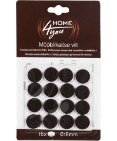 Mēbeļu aizsardzība filcs D18mm x 16gab, melns