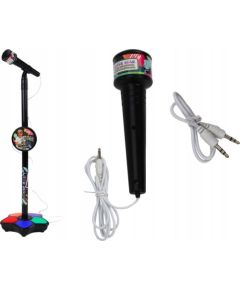 Mikrofon Mikrofon ze statywem regulowany czarny Mikrofoni