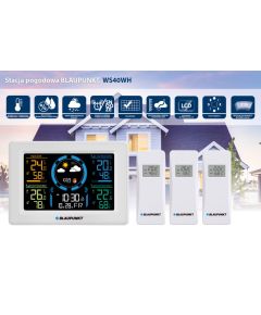 BLAUPUNKT Stacja pogodowa z 3 czujnikami z LCD WS40WH