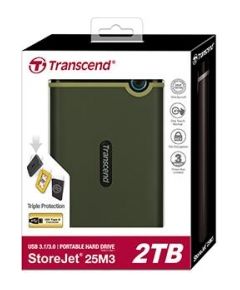 Transcend Slim StoreJet 2.5'' M3S, 2 TB, Portable HDD