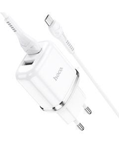 Charger Hoco N4 with 2 USB + MicroUSB (2.4A) white