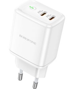 Charger Borofone BN9 2xType-C 35W white