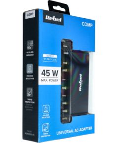 Charger universal REBEL for Notebook/Laptop 45W/18-20V black