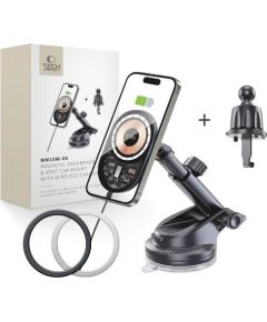 Bezvadu lādētājs TECH-PROTECT MM15W-V6 MAGNETIC MAGSAFE DASHBOARD & VENT CAR MOUNT WIRELESS CHARGER 15W BLACK