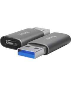 Adapteris Trust Calyx USB-C to USB-A 2 pack Black
