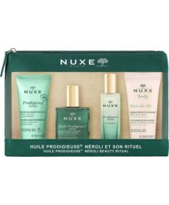 Nuxe Travel Set Nuxe: Prodigieux Neroli, Shower Gel, All Over The Body, For All Skin Types, 30 ml + Prodigieux Neroli, Eau De Parfum, For Women, 15 ml *Miniature + Reve de The, Vegan, Revitalising, Body Scrub, 30 ml + Huile Prodigieuse Multi-Purpose Nero Sieviešu Smaržas