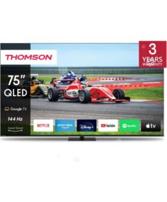 TV Set THOMSON 75" 4K/Smart QLED 3840x2160 Wireless LAN Bluetooth Google TV Black 75QG7C14