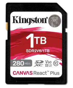 Kingston Technology 1TB Canvas React Plus SDXC UHS-II 280R/150W U3 V60 for Full HD/4K