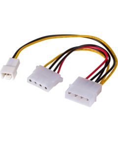 Adapteris ar kabeli Akyga AK-CA-35 Molex (m) | 3 pin 12V (m) | Molex (f) 2x 15cm